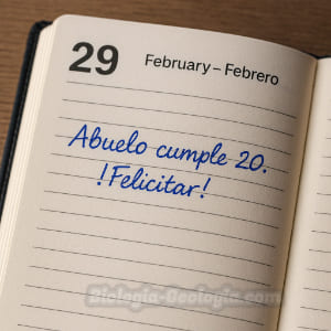 Calendario del 29 de febrero, año bisiesto