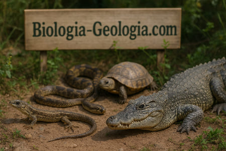 Imágenes de los cuatro tipos de reptiles