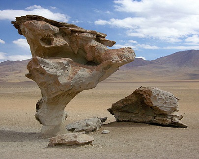 Roca en forma de seta. Reserva Nacional de Fauna Andina Eduardo Avaroa (Bolivia)